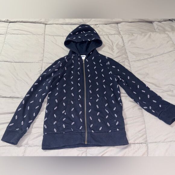 Boys Old Navy size 8, zip up sweatshirt with lightning bolts - Picture 1 of 2